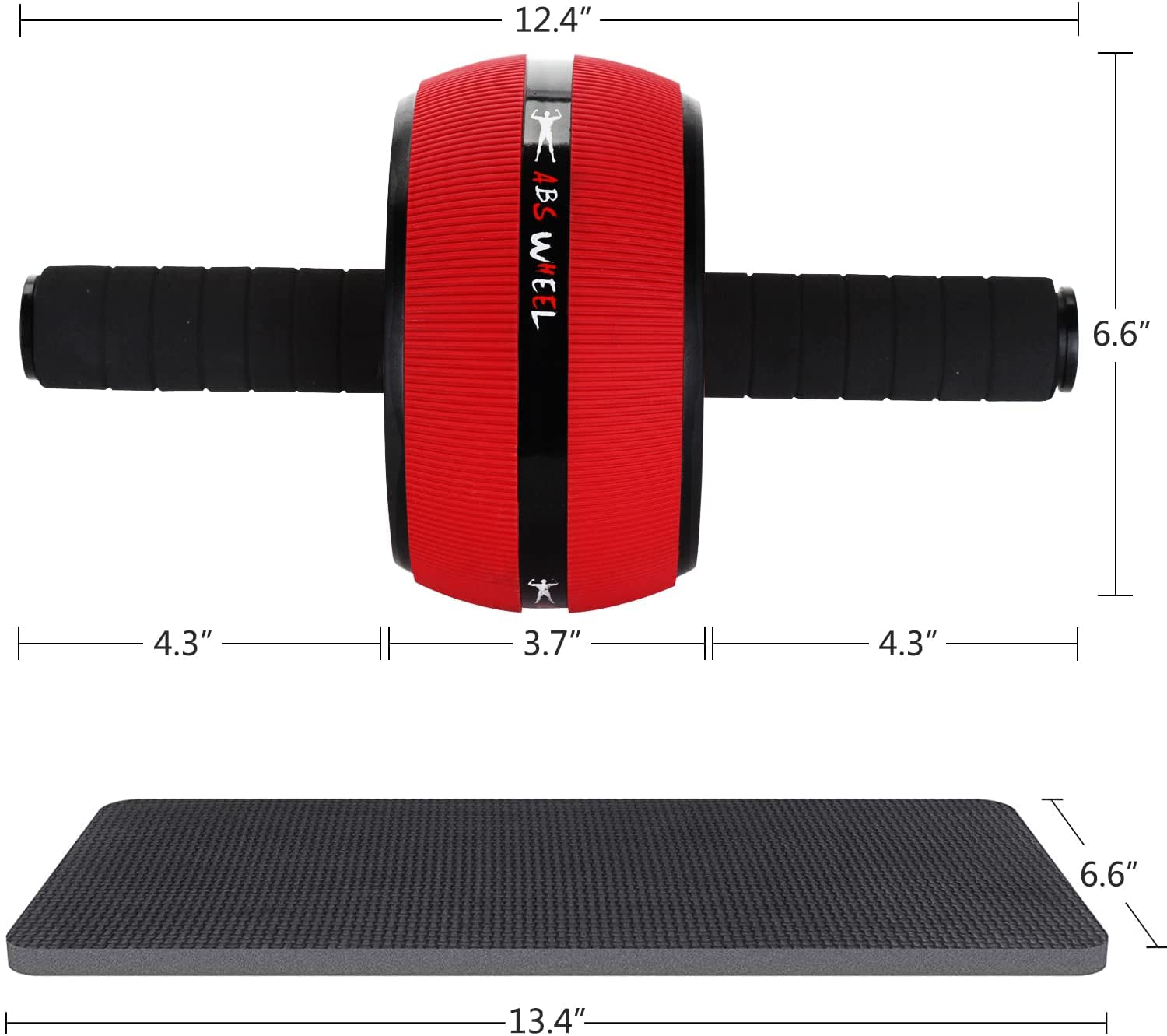 Ab Roller Wheel, Abs Workout Equipment for Abdominal & Core Strength Training, Exercise Wheels for Home Gym Fitness, Wider Ab Machine with Knee Pad Accessories