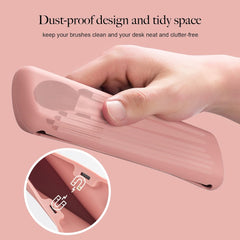 Travel Essentials Makeup Brush Holder, Portable Make up Organizer, Silicone Cosmetic Bag, Soft and Waterproof Small Makeup Brush Pouch