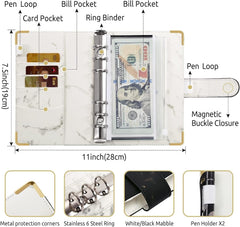 Budget Binder, Money Saving Binder with Zipper Envelopes, Cash Envelopes and Expense Budget Sheets for Budgeting (Mabble)