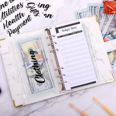 Budget Binder, Money Saving Binder with Zipper Envelopes, Cash Envelopes and Expense Budget Sheets for Budgeting (Mabble)