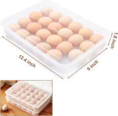 Deviled Egg Containers with Lid, 24 Portable Storage Carrier with Lid for Eggs Bpa-Free Egg Holder for Refrigerator Clear Egg Organizer for Easter Thanksgiving Party Home Kitchen Supplies