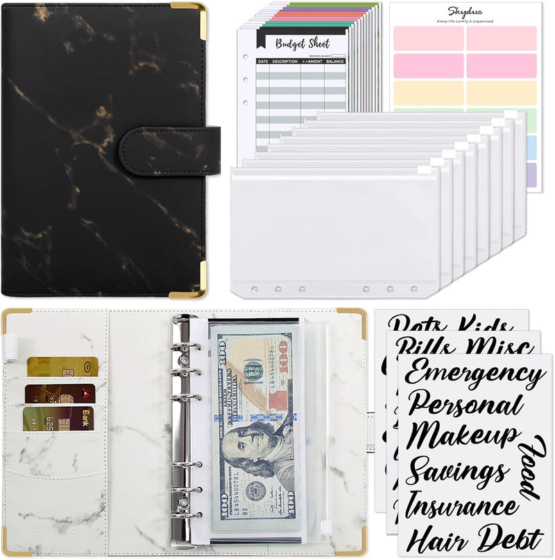 Budget Binder, Money Saving Binder with Zipper Envelopes, Cash Envelopes and Expense Budget Sheets for Budgeting (Mabble)