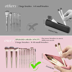 Travel Essentials Makeup Brush Holder, Portable Make up Organizer, Silicone Cosmetic Bag, Soft and Waterproof Small Makeup Brush Pouch