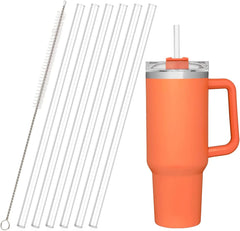 Replacement Straws for Stanley 40 30Oz Adventure Quencher Travel Tumbler 6Pack,  Reusable Clear Straws with Cleaning Brush, Compatible with Stanley Cup Mug Accessories