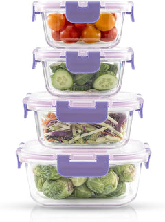 24Pc Borosilicate Glass Storage Containers with Lids. 12 Airtight, Freezer Safe Food Storage Containers, Pantry Kitchen Storage Containers, Glass Meal Prep Container for Lunch