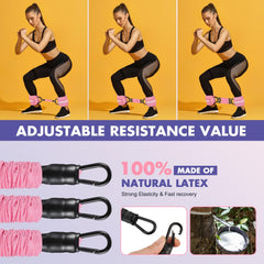 Resistance Bands Set with Ankle Straps, Glutes Workout Equipment, Ankle Bands for Working Out, Butt Exercise Equipment for Women Legs and Glutes - Perfect for Home Workouts