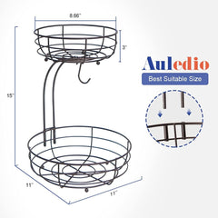 1 Fruit Bowls, 2 Tier, Brone