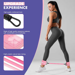 Resistance Bands Set with Ankle Straps, Glutes Workout Equipment, Ankle Bands for Working Out, Butt Exercise Equipment for Women Legs and Glutes - Perfect for Home Workouts